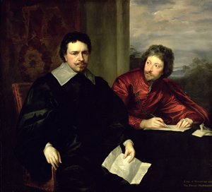 Portret van Thomas Wentworth, Graaf van Strafford (1593-1641) en zijn secretaris, Sir Philip Mainwaring (1589-1661) c.1634